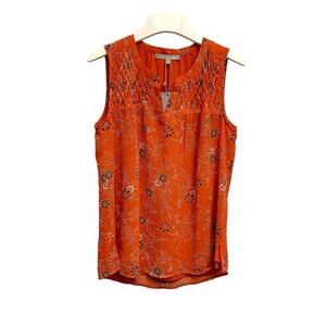 Daniel Rainn Orange Sleeveless Floral Top XS NWT